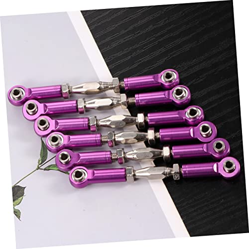 Toddmomy 6pcs Aluminum Turnbuckle Rod Linkage for Rc Cars Rc Car Parts Aluminum Rods for Upgrades Crawler Accessories - color: Purple