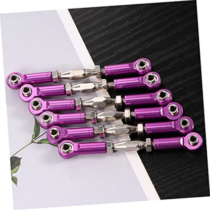 Toddmomy 6pcs Aluminum Turnbuckle Rod Linkage for Rc Cars Rc Car Parts Aluminum Rods for Upgrades Crawler Accessories - color: Purple