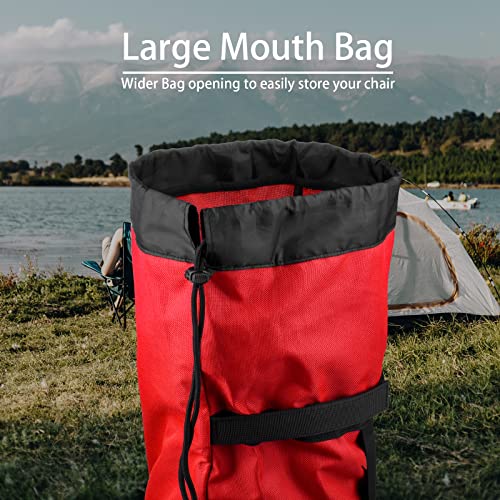 Xxerciz Folding Chair Carry Bag - 48 Inch Nylon Storage Tent Bag with Adjustable Shoulder Strap for Travel, Camping, Sports - color: Red