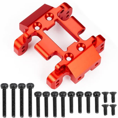 RCHUBAM Center Skid Plate Transmission Mount for 1/18 Redcat Ascent (Red) | CNC-Machined Aluminum Skid Plate,RC Rock Crawler Upgrades Parts - style: Red