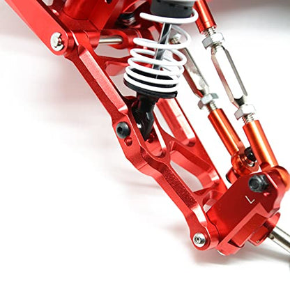 Aluminum Turnbuckles Camber Link Rod Ends Sets for 1/10 Slash 2WD 4X4/Hoss 2WD 4X4/Rustler 2WD 4X4/Stampede 2WD 4X4 Upgrade Parts RC Truck 7pcs/Set(Red)