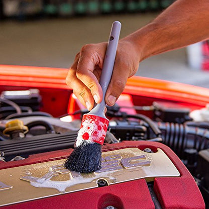 Chemical Guys All in the Details Exterior Detailing Brushes - 3-Piece Soft Scratch-Free Brushes for Wheels, Bumpers, Grilles, Badging & Tight Exterior Gaps on Cars, Trucks, SUVs & More | Three soft, scratch-free brushes reach wheels, bumpers, grilles, bad