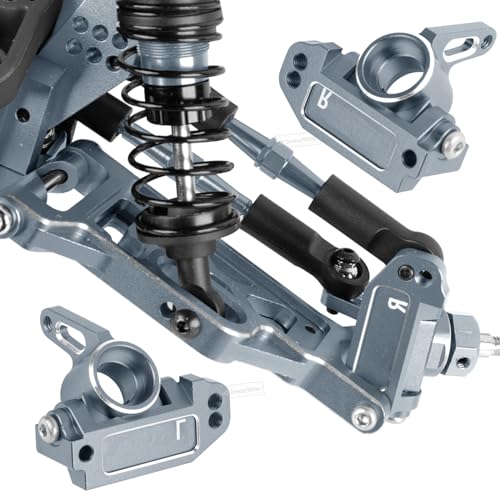 RC Upgrades Part for 1/10 Slash 2WD,Slash 2WD VXL,Alloy Aluminum Front Rear Suspension Arms,Front Steering Block,Rear Stub Axle Carriers,Left Right Caster Blocks,Titanium - size: Titanium(caster block set&arms)
