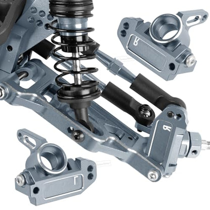 RC Upgrades Part for 1/10 Slash 2WD,Slash 2WD VXL,Alloy Aluminum Front Rear Suspension Arms,Front Steering Block,Rear Stub Axle Carriers,Left Right Caster Blocks,Titanium - size: Titanium(caster block set&arms)