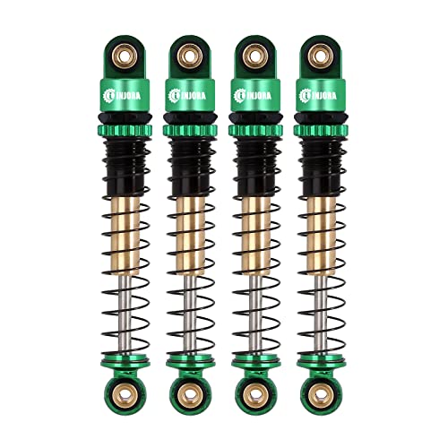 INJORA 43mm Aluminum Threaded Shocks Absorber Damper for 1/24 SCX24 (Green) - color: Green