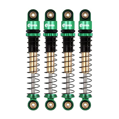 INJORA 43mm Aluminum Threaded Shocks Absorber Damper for 1/24 SCX24 (Green) - color: Green