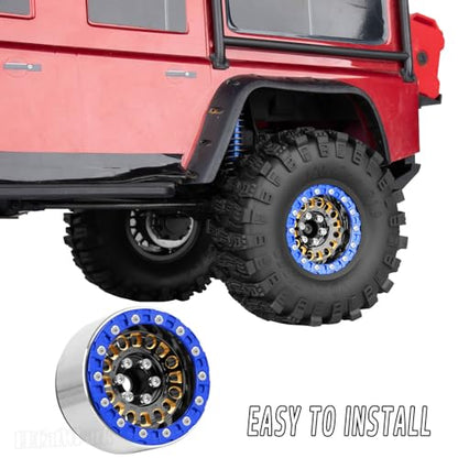 1.9 Brass Beadlock Wheel Rim for 1/10 SCX10 SCX10 II 90046 SCX10 III AXI03007 SCX10 Pro TRX4 TRX6 Gen7/8 D90 VS4-10 MST CFX RC Crawler Car,Brass Beadlock & Aluminum Deep Dish Rim,BlackGold - color: Blackgold - (4pcs Rim)