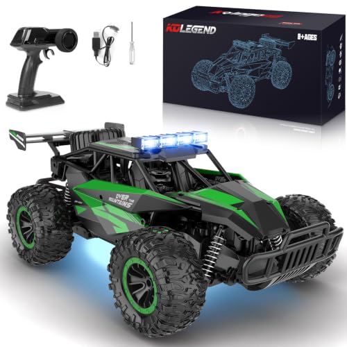 kolegend Remote Control Car 50+Min RC Cars Toys 1:12 Scale Monster Trucks 20KM/H Remote Control Monster Truck with LED Headlight and 2 Battery Gifts for Boys 8-12,Green - color: Green