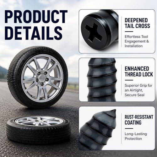 Tire Repair Kit, Tire Repair Screws 10 Pcs, Tire Repair Glue 10ml | Screw in Tire Plugs Kit, Fast Self-Service Tire Repair Rubber Nails Kit for Car, Motorcycle, Bike, Truck, Tractor, Garage - style: 10ml & 10 tire plugs
