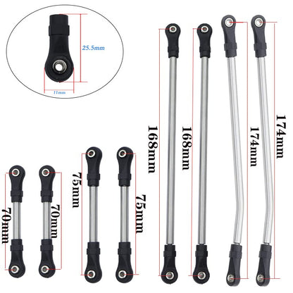 LCG Girder Frame Stainless Steel Linkage Link Rod Rod End for 1/10 RC Crawler Axial SCX10 II III TRX4 Capra 1.9 LCG Rails Chassis Kit (for SCX10 II) - color: For Scx10 II
