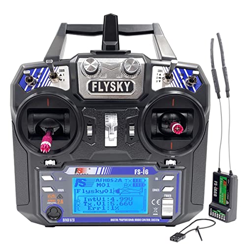DTXMX Flysky FS-i6 6CH Transmitter and Receiver FS-iA6B for RC Quadcopter | PWM/PPM/i.bus output | 6 Channels 2.4GHz Radio Controller for FPV Drone (Mode_2)