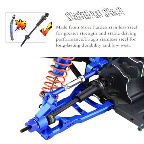 Aluminum Transmission Gearbox & Drive Shaft Axles Upgrades Part for 1/10 Slash 2WD(VXL),Stampede 2WD(VXL) 2WD,Rustler 2WD(VXL),Titanium - color: Titanium - (Transmission Gearbox & Drive Shaft)