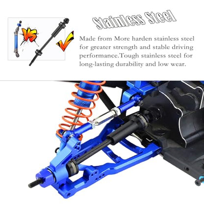Aluminum Transmission Gearbox & Drive Shaft Axles Upgrades Part for 1/10 Slash 2WD(VXL),Stampede 2WD(VXL) 2WD,Rustler 2WD(VXL),Titanium - color: Titanium - (Transmission Gearbox & Drive Shaft)