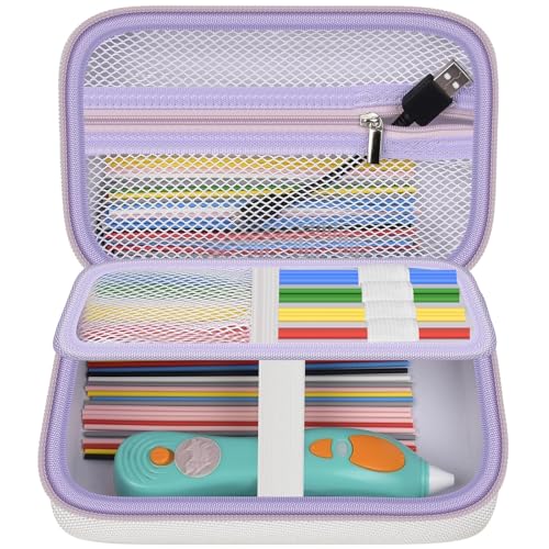 GWCASE Hard Case Compatible with 3Doodler Start+ Essentials 3D Pen Set for Kids, Large Portable 3D Pen Case Organizer Storage Holder for Filaments & Accessories, Travel Carrying Bag - White (Box Only)
