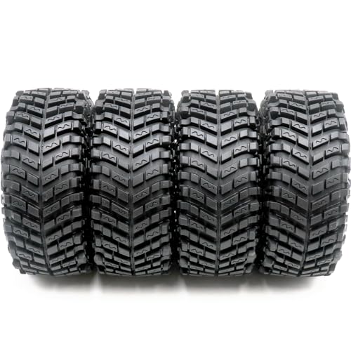 HOBBYSOUL 4pcs RC 2.2 Crawler Tires Soft Sticky 127mm/5.0inch Tall 2.2 Tires Tyres for 1/10 Axial Wraith Axial Yeti/Traxxas TRX4 AMG 6x6 / redcat Everest 10
