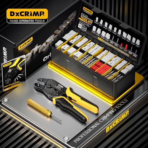 Standard .062" (3.68 mm) & JST-SYP Connector Crimping Tool Kit with Pin Extractor, 2–12 Pin Plug & Receptacle, 16-26 AWG Terminals for Arcade, Pinball, RC Battery & Audio, Fits Molex .062"