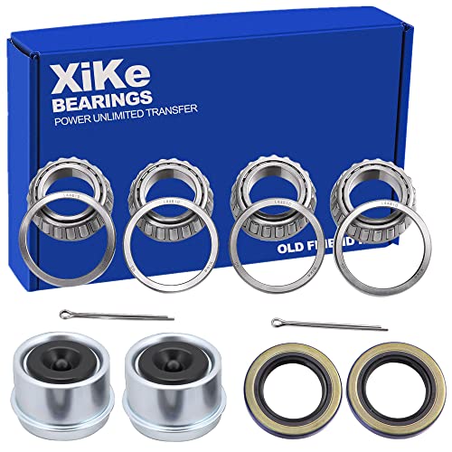 XiKe 2000-2200 Lbs Axles Trailer Bearings Kit L44649 L44610, 2 Sets | Fits 1-1/16" 2000-2200 Lbs Axles, 12192TB Seal OD 1.980", Dust Cover & Cotter Pin, Rotary Quiet High Speed, Durable - size: L44649/L44610, style: 2 Set