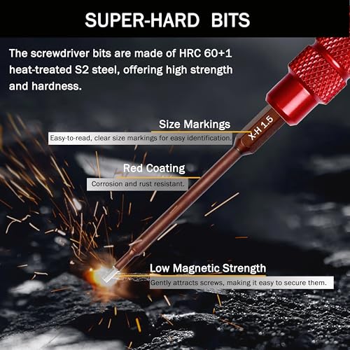 RC Screwdriver Set 11-in-1 Precision Repair Kit | Hex 0.9-2.0mm, T5/T6, PH0/PH1, Slotted 2.0, for RC Cars, SCX24, TRX4M, FPV drones