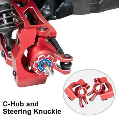 Aluminum 1/16 Suspension Arms Front Rear and Upper Lower Suspension Arms | for Traxxas 1/16 Mini XRT Monster Truck Upgrade, Red - color: Red