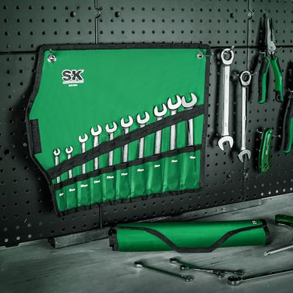 SK Ratchet Wrenches Set, SAE 1/4" to 3/4", Metric 6-18mm, 20-Piece | Ratcheting Wrench Set, Combination Wrench Set, 72-Tooth, Premium CR-V Steel, Chrome Plating Surface, Roll-Up Pouch - size: 20-Piece, SAE 1/4" to 3/4", Metric 6 to 18mm
