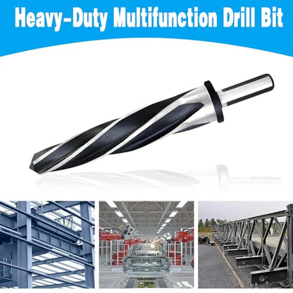 1-1/8" Bridge Construction Reamer Drill Bit, M2 HSS Taper Chucking Reamer for Steel Alloy Metal Wood Plastic, 1/2" Non-Slip Shank, 5-Spiral Flutes Car Reamer, to Align or Enlarge Holes, 28mm - size: 1-1/8"