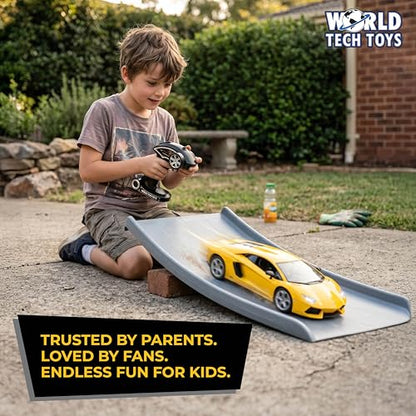 Lamborghini Aventador 1:10 Remote Control Sports Car, 2.4GHz, Full-Function | Officially Licensed Model Measures 16 x 7.5 x 4 in, Includes Rechargeable Car Battery; Remote Needs 3 AA, Ages 6+