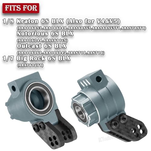 RC Upgrades Part Front Knuckles Steering Blocks&Rear Hub Stub Axle Carriers for 1/8 Kraton (Also for V4&V5)/Notorious/Outcast 6S BLX,Steering Hops Up,Replaces #AR330505#AR330404,Titanium - color: Titanium - (Upgrades)