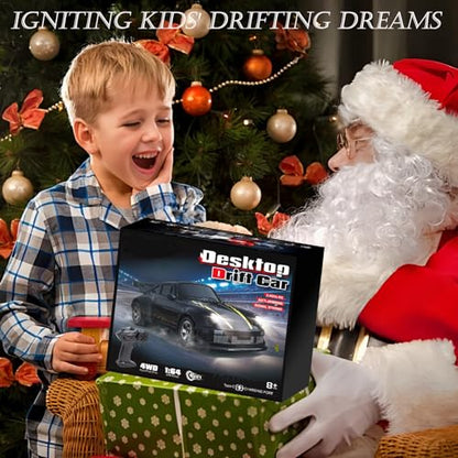 RC Drift Car, 1/64 Mini RC Remote Control Car, 2.4GHz Full Proportional RTR High Speed Micro Sports Racing Drift, 4WD HobbyFast Race Vehicle with Lights, Model Toys Gift for Kids, Boys, Adults - color: Blue