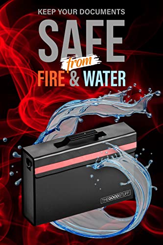 The Good Stuff Fireproof Document Box for Legal Documents, Passports, Cash, and Contracts, 5" x 11" 3.5" / 2000℉ Protect Your Notebooks, Binders, Folders, and Contracts - style: Messenger Bag
