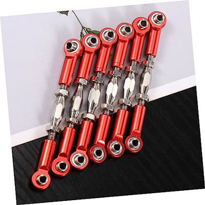6pcs Aluminum Turnbuckle Rod Linkage for Rc Car Steering Tie Rods Machined Easy Install Epxhsp Racing Hpi Truck Buggy Upgrade Parts - color: Red