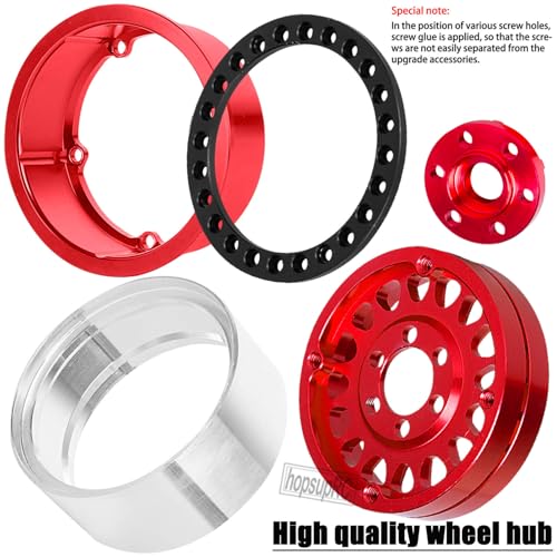RC 1.9 Dually Beadlock RC Wheel Rim for 1/10 SCX10 90046 AXI03007 TRX4 TRX6 VS4-10 Gen7 Gen8 MST CFX D90 RC Crawler,Aluminum 1.9 Dually Beadlock Wheels Rims w/Adjustable Offset (4PCS) Red - color: Red/Dually Beadlock