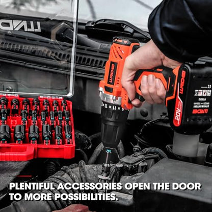55Pcs Magnetic Impact Nut Driver Set SAE/Metric | Deep Driver Bits, Extension, Pivoting & Wing Nut Setters, for Impact Drills, Car Maint, DIY & Furniture Assembly - size: 55Pcs Magnetic Impact Nut Driver Set