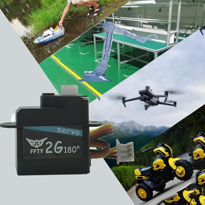 2PCS 2G Plastic Gear Mini Servo, 3.7-5V RC Micro Digital Servos Kit for RC Helicopter Airplane Car Boat & Robot Parts (JST Connector)