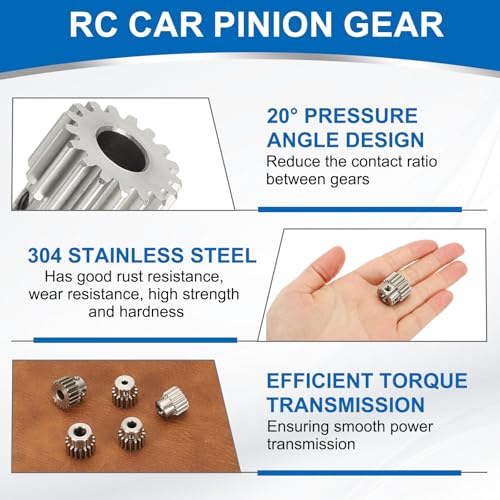 uxcell 2Pcs 1 Mod 17T Spur Gear 7mm Bore, 304 Stainless Steel Pinion Gear, 20°Pressure Angle, for Spur Rack and RC Model Car or Motor DIY(15mm) - size: 1 Mod 17T, 7mm x 15mm