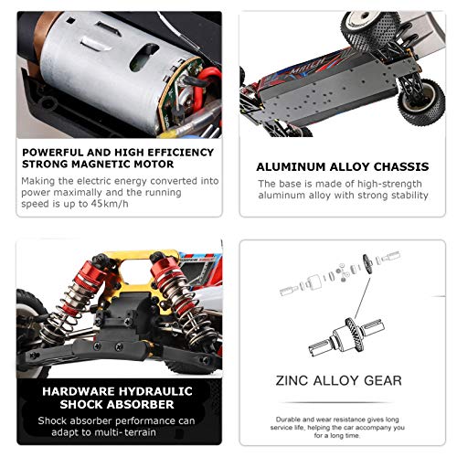 GoolRC WLtoys 104001 RC Car, 1:10 Scale 2.4GHz 4WD High Speed Racing Buggy, Aluminum Alloy Chassis, Zinc Alloy Gear, 1 Battery