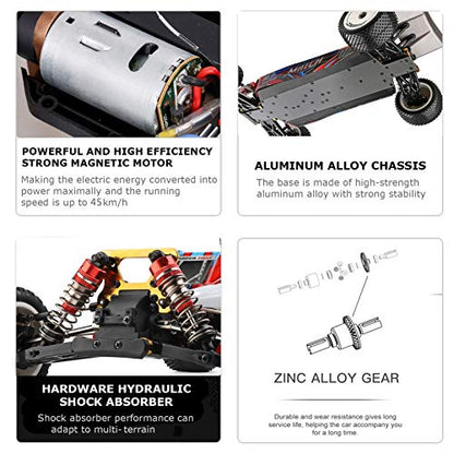 GoolRC WLtoys 104001 RC Car, 1:10 Scale 2.4GHz 4WD High Speed Racing Buggy, Aluminum Alloy Chassis, Zinc Alloy Gear, 1 Battery