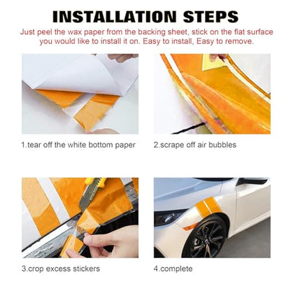 x xotic tech Fender Stripes Hash Marks KK Vinyl Decal Universal for Car Truck Sticker Racing Stripe 11"x23" (Yellow) - color: Yellow