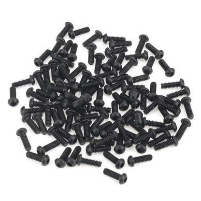 105 Pieces M2 x 6mm Button Head Socket Cap Screws, Thread Pitch 0.4mm, Sutemribor M2 Black Screws, 10.9 Grade Alloy Steel, Black Oxide Finish, Fully Threaded - size: M2 x 6mm, style: Button Head