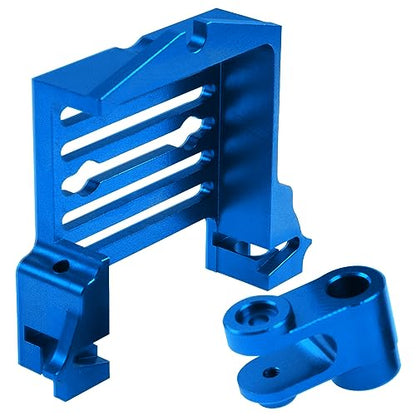 Aluminum Alloy Standard Servo Mount Servo Adapter Bracket w/Servo Horn Compatible with Traxxas 1/5 X-Maxx 6S 8S RC Truck (Blue) - color: Blue