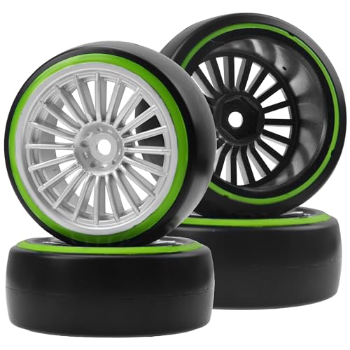 OD62mm Hard Plastic RC Drift Car Tires & Wheel Rims 12mm Hex Tyre & 1/10 RC Drift Car Tires Plastic Tyres and 12mm Hex Hard Plastic Wheel Rims