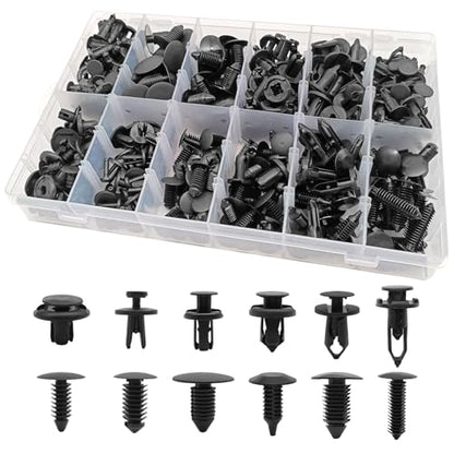 240 Pcs Bumper Clips Car Clips - 12 Most Popular Sizes Auto Push Pin Rivets Set Retainer Kit for Bumper Fender Door Trim Panel Compatible for GM Ford T0yota H0nda Chrys1er