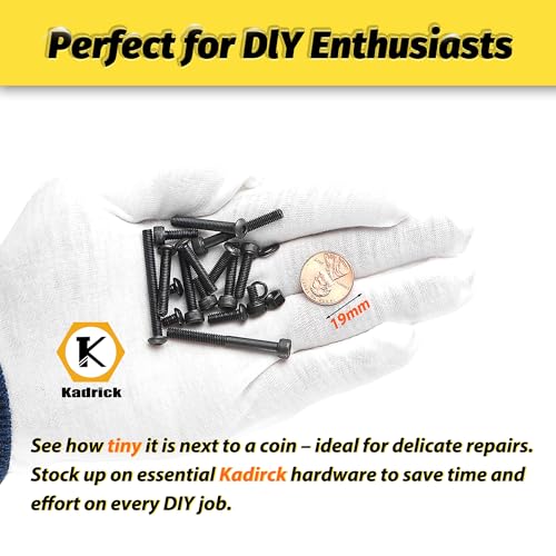 KADRICK 1580PCS M4 Screws Assortment,Hex Socket Button & Cap Head | M4 Screws Length from 6MM-40MM,Screws with Flat & Lock Washers Nuts,Class 10.9 Alloy Steel,Black Oxide Finish - size: M4 1580Pcs 6-40mm