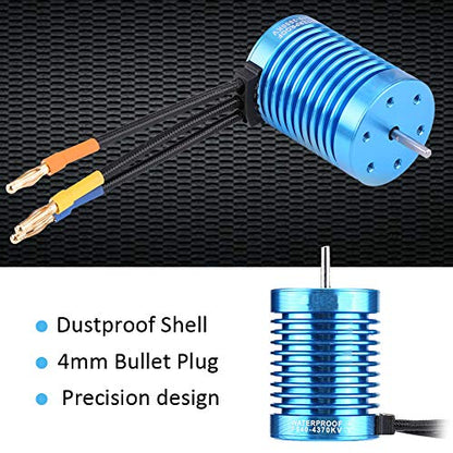 RC Brushless Motor Sensorless F540 4 Pole Copper Windings 3000KV 4370KV 3.175mm Shaft for 1 10 1 12 RC Car Truck Crawler Buggy Off Road Use (4370KV) - size: 4370KV