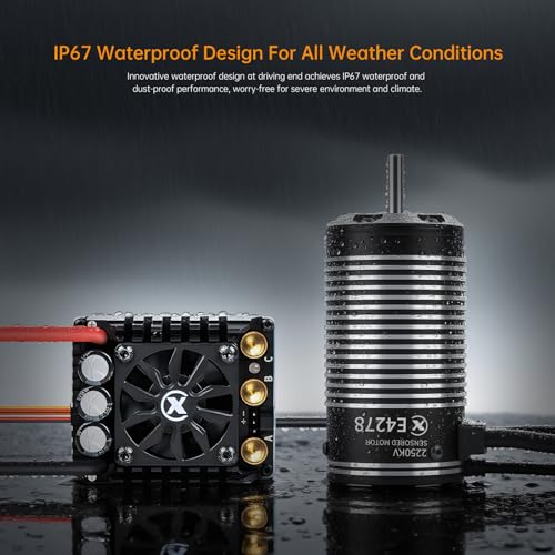 XC E4278 & E8 Sensored Brushless Motor and ESC Combo for RC Car,3-6S Lipo,IP67 Water Proof,Applicable to:1/8