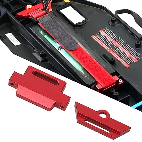 Tall Battery Holder Mount Hold Down for 1/10 Slash 2WD 5822 5822A Chassis, Aluminium Alloy RC Battery Mount Plate, Battery Holder Mount with Strap for 1/10 Slash (Red) - color: Red