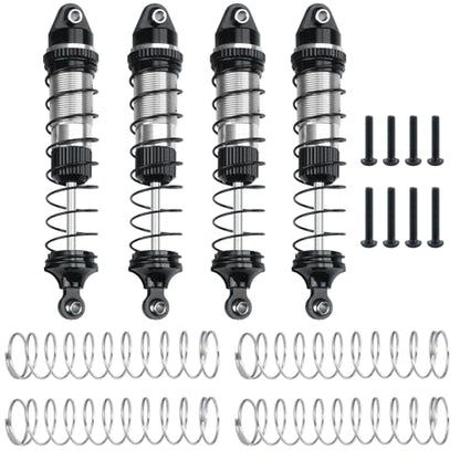LSG 4Pcs Aluminum RC Shock Absorber Threaded Shocks for 1/18 LOSI Mini LMT 4x4 Brushed Monster Truck RTR Suspension Damper Upgrades Parts (Silver) - color: Silver