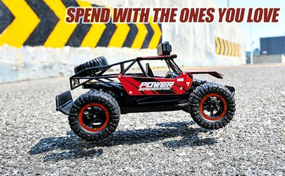 BEZGAR RC Cars for Boys - 1:14 Off Road RC Truck with LED Headlight | 2.4GHz steady wireless signal, shock-absorbing suspension, bright front lamp, fun toy for kids & adult beginners - color: Red