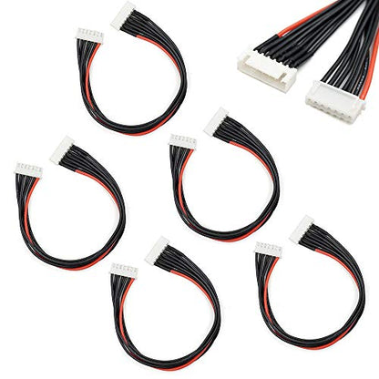 7 Pin JST-XH 6S Balance Plug Extension Lead Wire 200mm 5 PCS for LiPo Battery Balance Charging 22AWG Silicone (6S) - style: 6S
