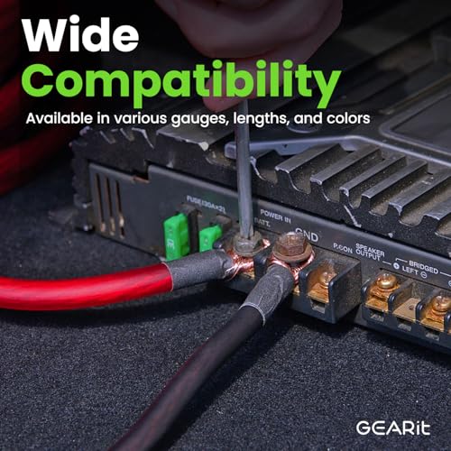 GEARit 8 Gauge Wire 10 ft Red, 8 AWG Battery Cable CCA, Copper-Clad Aluminum Power Cable for Car Audio Amp, Automotive, RV - color: 8 Gauge Wire, size: Red - 10ft