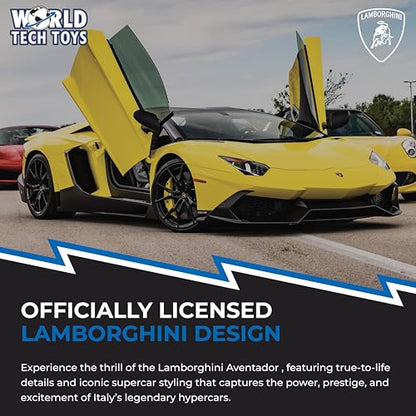 World Tech Toys Lamborghini Aventador 1:14 RTR Electric RC Car – Officially Licensed Supercar – Full Function 2.4 GHz Remote Control – Kids 6+